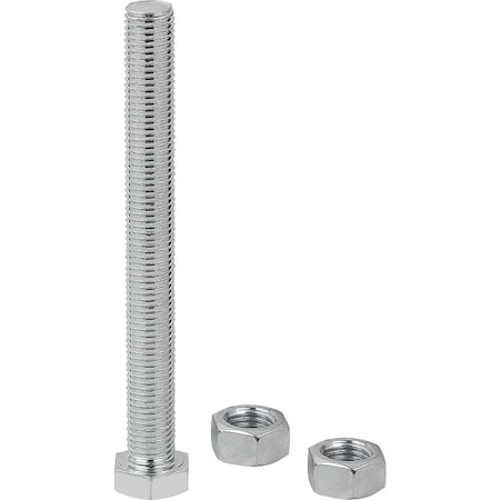 Kipp Clamping Spindle Rigid, M16, L=150, Form:A, Steel K1442.016150